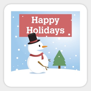 Happy Holidays Winter Snowman T-Shirt Sticker